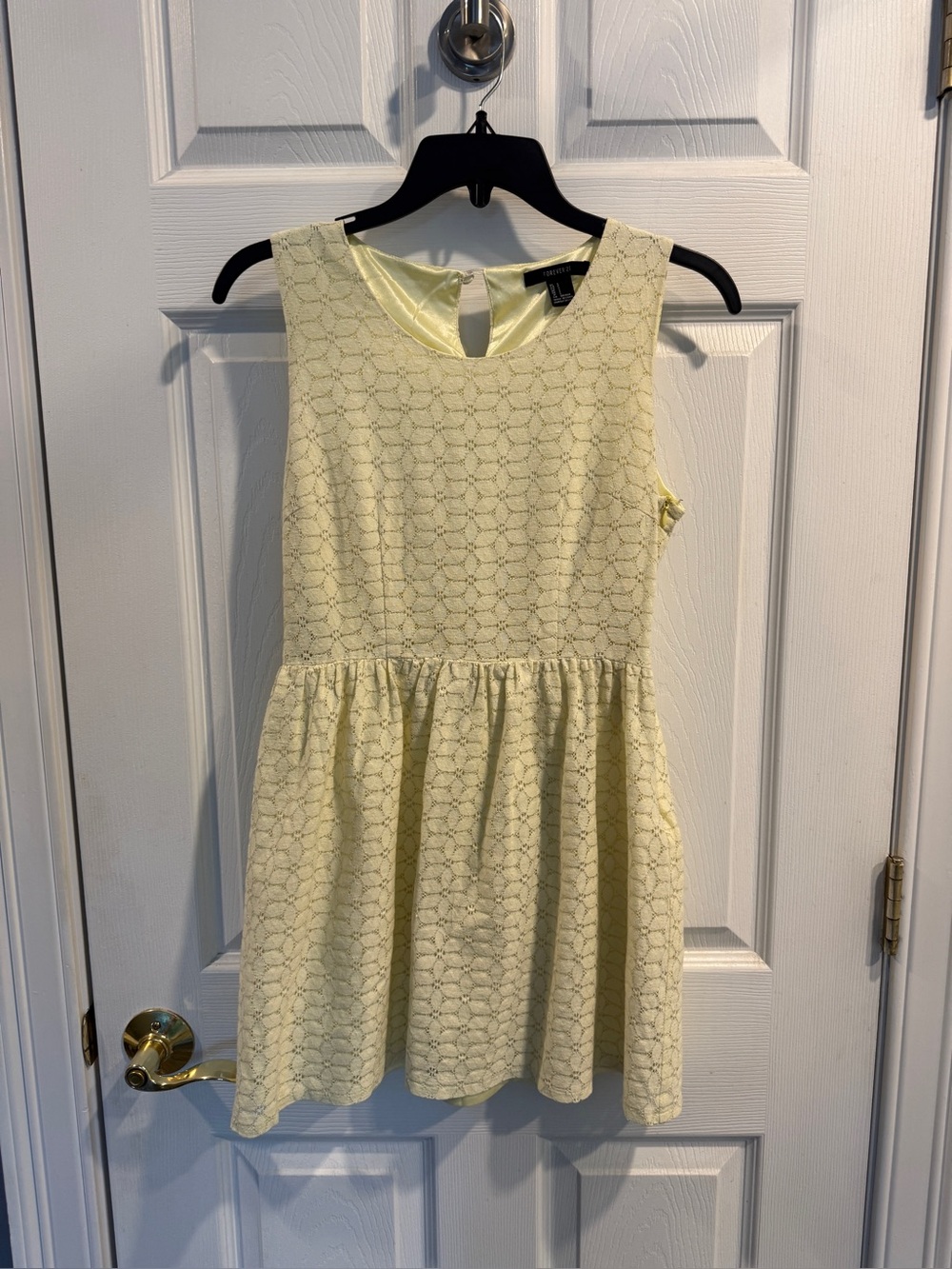 Forever 21 Girls Light Yellow Lace Party Dress